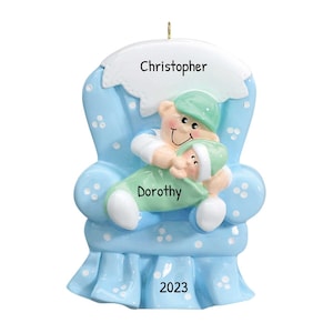 Personalized Children Christmas Ornament 2023 - Baby Christmas Ornament Big Brother Chair Ornament - Free Customization