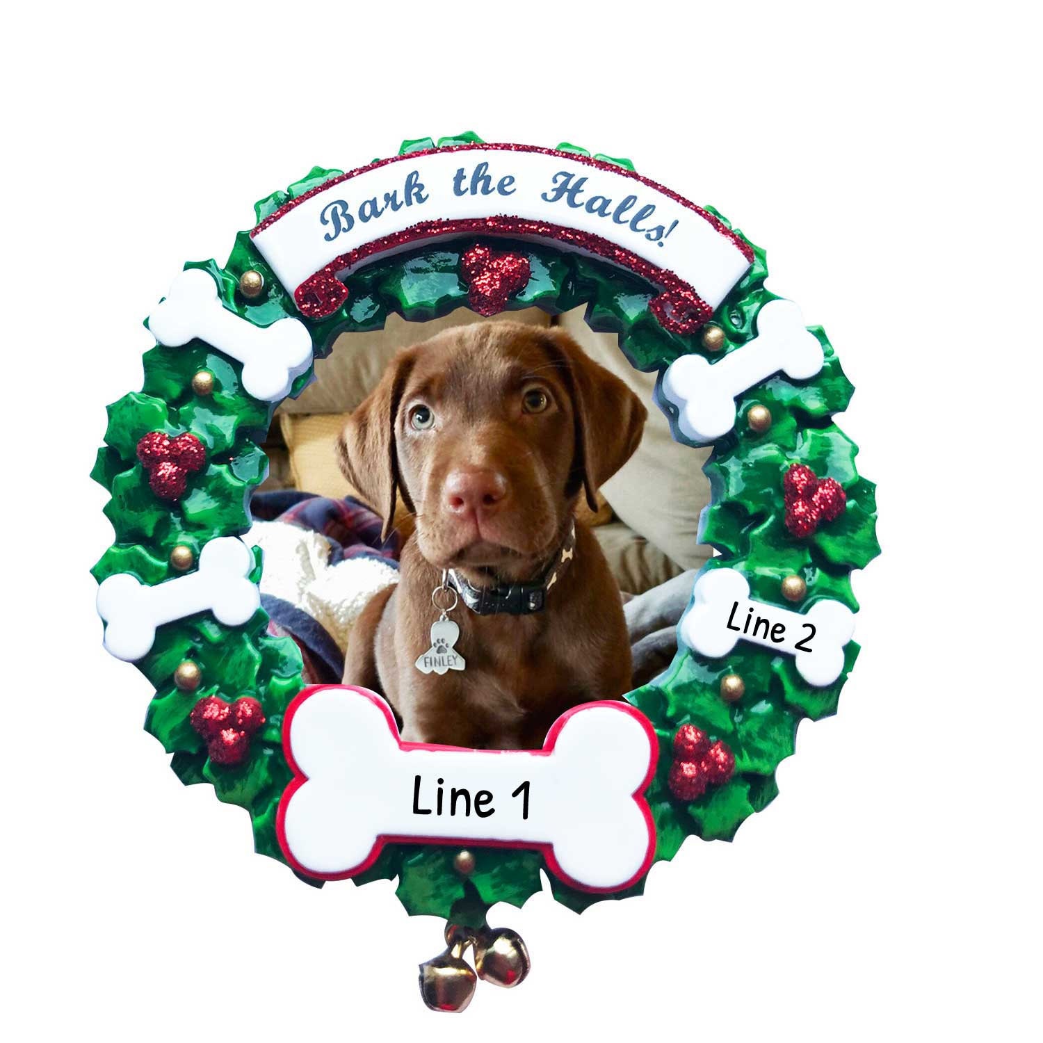 Personalized Dog picture Frame Ornament Dog Christmas Etsy