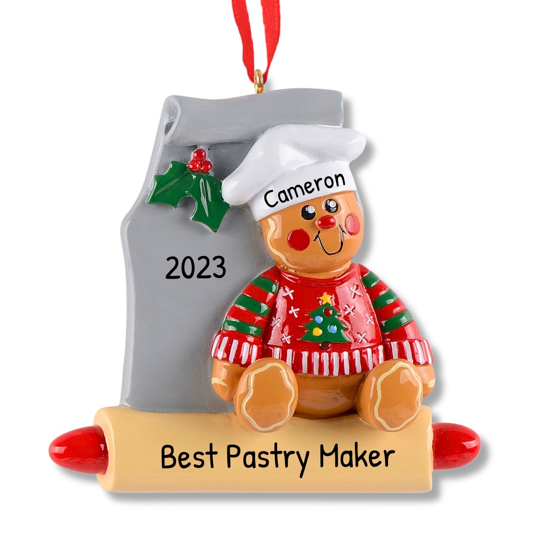 Christmas Chef Ornament, Pasty Cook Ornament, Christmas Sweater