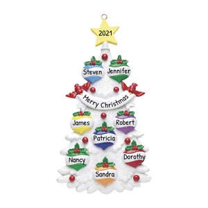Personalized Family Ornament 2023 - Family Christmas Tree Ornament Family of 8 Christmas Tree Ornament - Free Customization