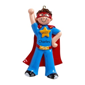 Personalized Superhero Ornaments for Christmas Tree - Superhero Christmas Ornaments, Super Heroes Ornaments - Superboy - Free Customization