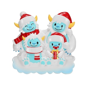 Christmas Yeti Family Of 4 Ornament, Abominable Snowman Ornament,  Bigfoot Family Ornament, Christmas Ornament, Christmas Gift, Sasquatch