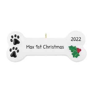 Personalized Pet Ornaments 2023 - Dog Christmas Ornaments Dog Bone Christmas Ornament Dog Ornaments - Free Customization
