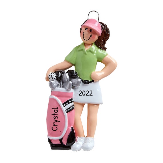 Golfer Girl Personalized Christmas Ornament 