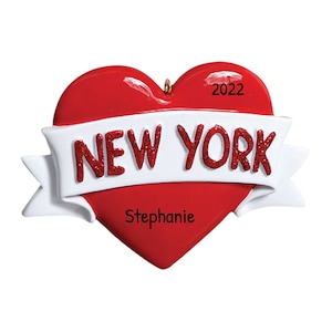 Personalized NYC Ornament 2024, New York Ornament, New York City Ornament, New York Heart Gift, I Love New York Ornament, New York Decor