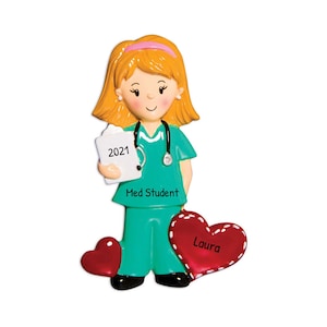 Personalized Medical Ornament - Nurse Ornaments, Doctor Ornaments, Medical Profession - Scrubs Female - Free Customization