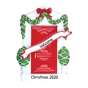 Personalized New Apartment Ornament 2023 - First Christmas In New Home Ornament - Garnished Red Door - Free Customization