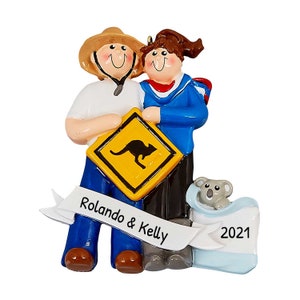 Personalized Christmas Ornaments For Couples - Vacation Couple Ornaments Australia Ornaments Couples - Free Customization