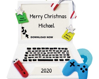 Personlig laptop-juldekoration - Datordekoration, Laptop Gamer-dekoration, Gamer-dekoration - Gamer - Gratis anpassning med presentask