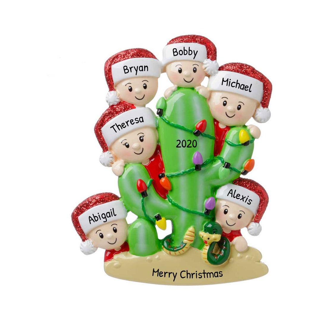 Christmas in July Ornament, Family of 6 Ornament, Personalized Gift