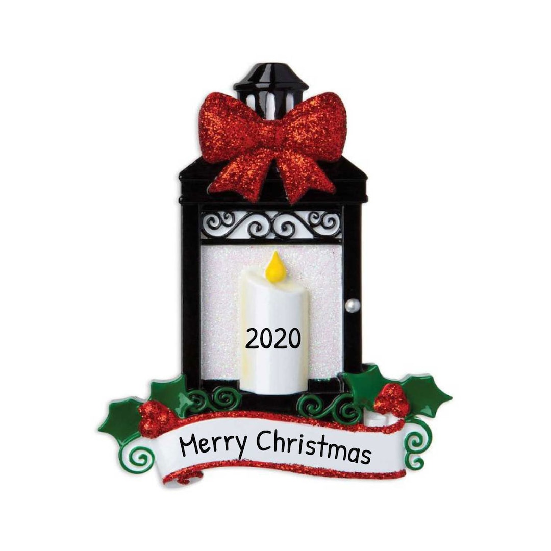 Personalized Candle Lantern Ornament, Old Lantern Candle Gift, Vintage