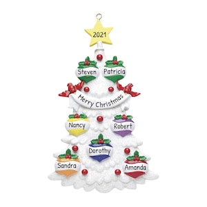 Personalized Family Ornament 2023 - Family Christmas Tree Ornament Family of 7 Christmas Tree Ornament - Free Customization