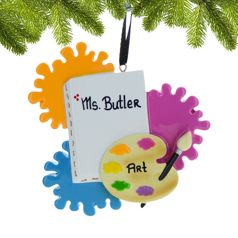 Personalized Artist Ornament Art Palette Christmas Ornament Etsy