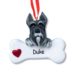 Schnauzerornament, gepersonaliseerd ornament, kerstboomtinket, hangend ornament hond, gepersonaliseerd cadeau huisdierliefhebber, cadeau schnauzerliefhebber