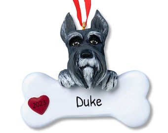 Schnauzer-Verzierung, personalisierte Verzierung, Weihnachtsbaum-Tinket, hängende Verzierung-Hund, personalisiertes Haustier-Liebhaber-Geschenk, Schnauzer-Liebhaber-Geschenk