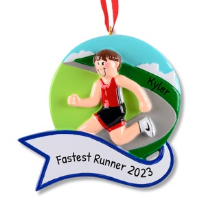 Fastest Runner Ornaments, Jogger Ornaments, Personalized Gift For Him, Christmas Tree Decor, Running Ornament, Marathon Runner Ornament