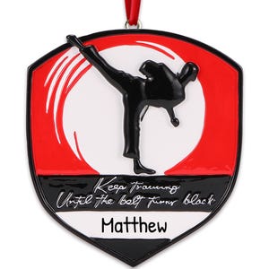 Personalized Martial Arts Ornament - Karate Christmas Ornament 2025 Martial Arts Christmas Ornament Taekwondo Ornament Badgey Ornament Decor