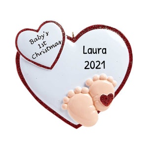 Babys erstes Ornament 2023 - Baby Füße Ornament 2023 Rot