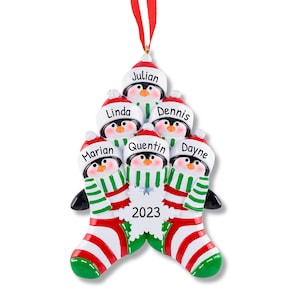 6 Penguins In Socks ~ Family Of 6 Gift ~ Cute Looking Stocking Stuffer