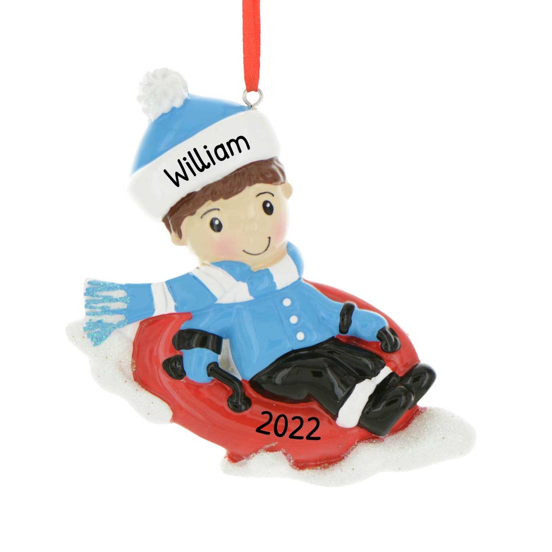 Personalized Christmas Ornaments for Kids Snow Tubing Boy Etsy