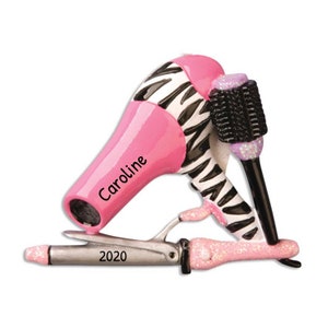 Personalized Hairdresser Ornament 2023 - Hair Stylist Ornaments, Beautician Gifts for Women - Blow Dryer - Free Customization