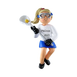 Personalized Lacrosse Ornaments for Christmas Tree - Lacrosse Ornament, Lacrosse Gifts - Blonde Girl - Free Customization With Gift Box