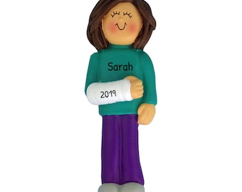 Broken Arm Ornament, Personalized Ornament, Broken Arm Favor, Arm Cast Ornament, Get Well Gifts, Custom Ornament, Broken Bone Ornament