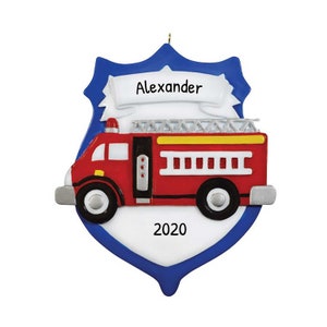 Personalized Fire Truck Ornament 2023 - Firefighter Ornaments, Fireman Ornaments - Fireman Emblem - Free Customization With Gift Box