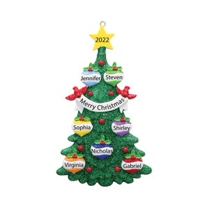 Personalisierte Familie Ornament 2024, Familie Weihnachtsbaum Ornament, Familie mit 7 Ornamenten, Weihnachtsdekoration, Winter Ornament, Weihnachtsgeschenk
