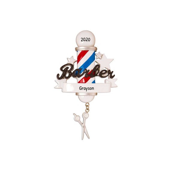 Personalized Barber Ornament Barber Shop Christmas Ornament Etsy