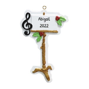Personalized Music Ornaments for Christmas Tree - Choir Ornament, Music Teacher Ornament - Music Stand - Free Customization
