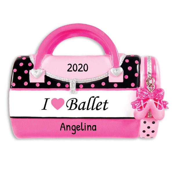 Personalized Ballerina Ornament - Ballet Ornament, Dance Ornament, Ballet Slipper - Ballet Bag - Free Customization