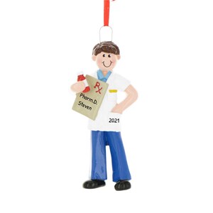 Personalized Medical Ornament - Pharmacist Ornament, Fun Gifts for Pharmacists - Pharmacist Man - Free Customization