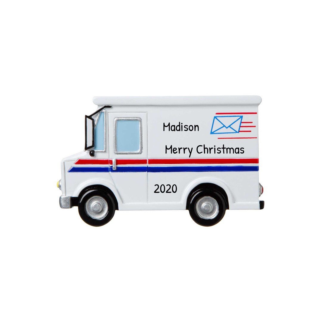 Personalized Mail Truck Ornament Mailman Ornament, Postal Worker Gifts
