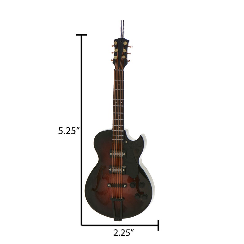 Electric Guitar Ornament, Personalized Guitar Ornaments, Black Guitar Ornament, Musician Ornaments, Guitar Player Gift, Custom Ornament image 6