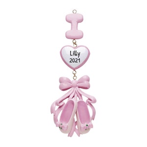 Personalized Ballerina Ornament - Ballet Ornament, Dance Ornament, Ballet Slipper - I Love Ballet - Free Customization