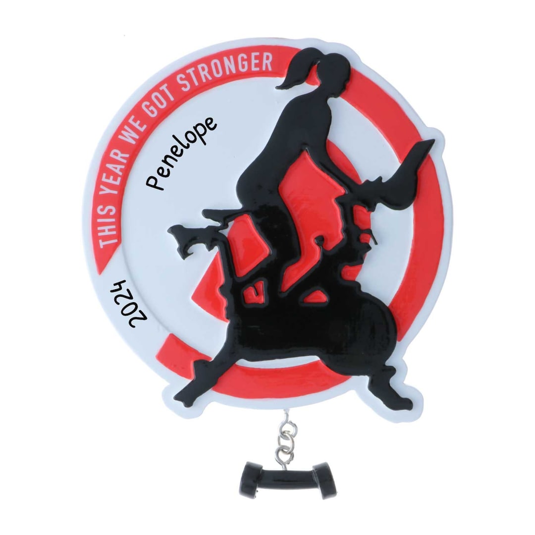 This Year We Got Stronger, Personalized Ornament, Workout Ornament
