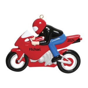 Personalized Motorcycle Ornaments for Christmas Tree - Dirt Track Racing Ornament - Sport Bike - Free Customization