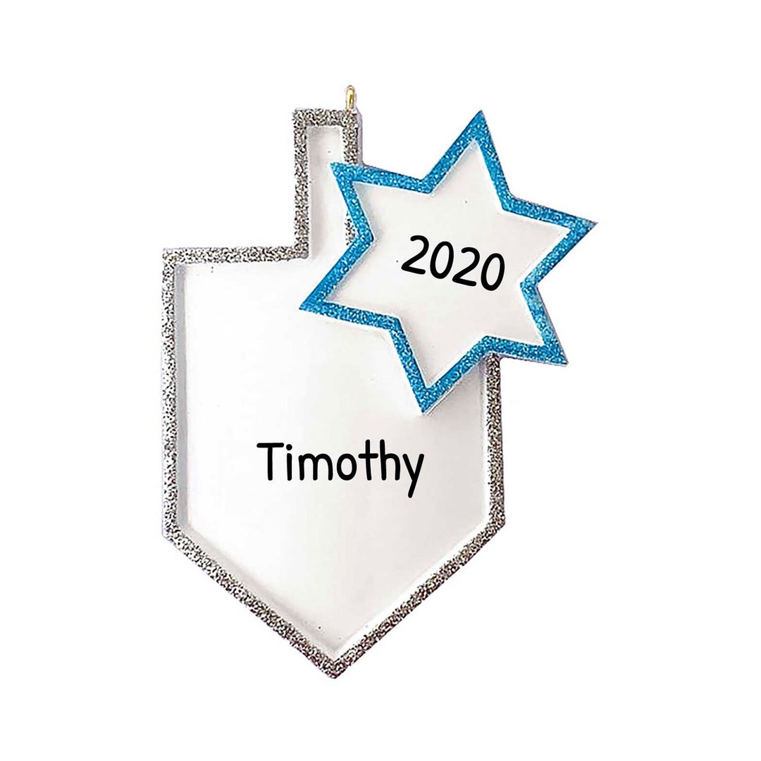 Personalized Hanukkah Tree Ornaments Jewish Dreidel Ornaments, Jewish