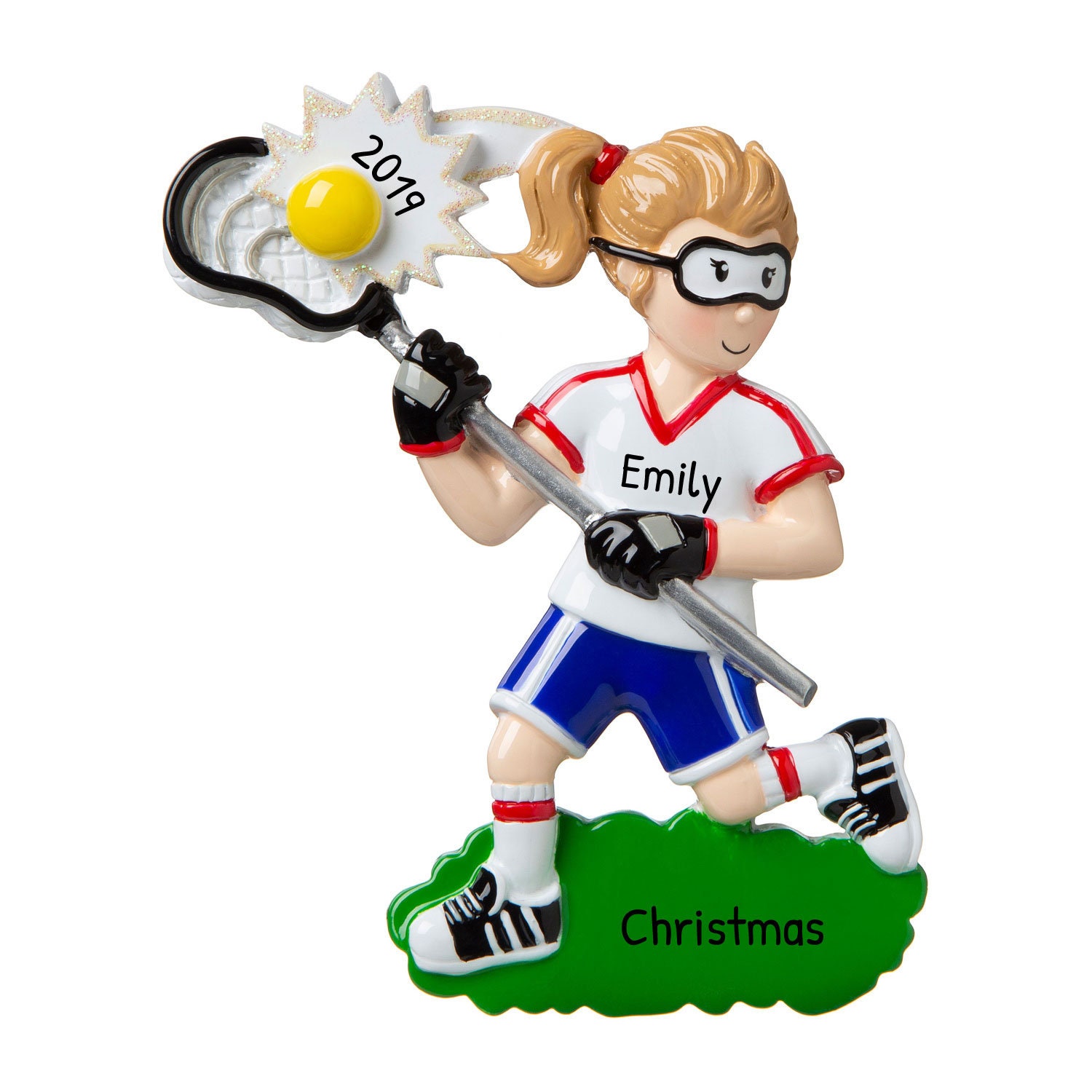 Personalized Lacrosse Girl Ornament Lacrosse Christmas Etsy