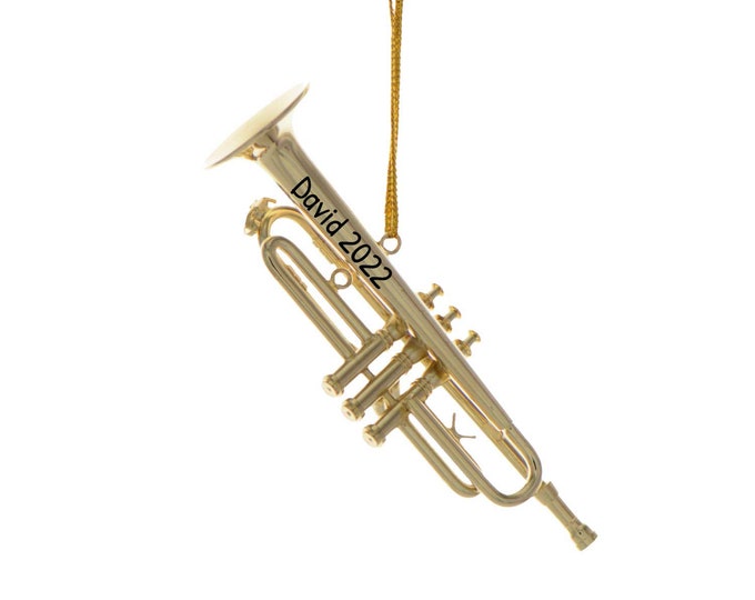 Trumpet Ornament, Christmas Ornament, Personalized Trumpet Ornament, Marching Band Ornament, Trumpet Gift, Gift For Musician, Xmas Gift
