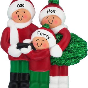 Personalized Family Christmas Ornament - Family Tree Custom Ornament Family of 3 Christmas Ornament 2025 Customized Christmas Ornament Gifts