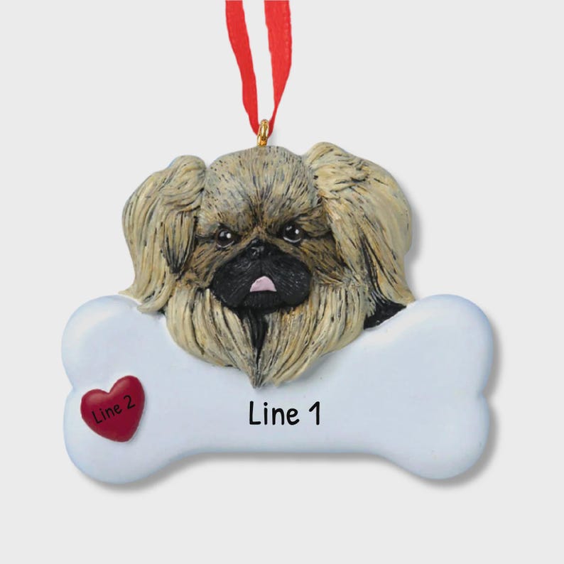 Pekingese Ornament, Dog Lover Ornament, Pet Christmas Tree Decor, Hanging Ornament Dog, Pekingese Owner Gift, Christmas Dog Gift,Sock Filler image 2