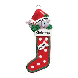 Personalized Pet Ornaments 2023 - Christmas Kitten Ornament Kitty Stocking Ornament Cat Ornaments - Free Customization