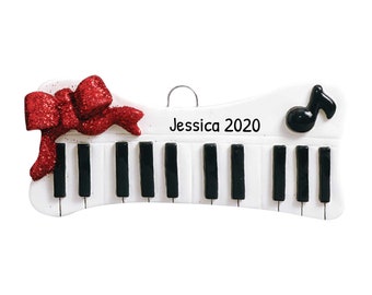 Miniature Piano Ornament, Piano Keyboard Ornament, Personalized Ornaments, Custom Initial Ornaments, Christmas Ornaments, Piano Player Gift