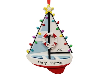 Sailboat Ornament, Sailing Ornament, Personalized Gift, Nautical Ornament, Boat Ornament, Marine Ornament, Custom Ornaments, Christmas 2026