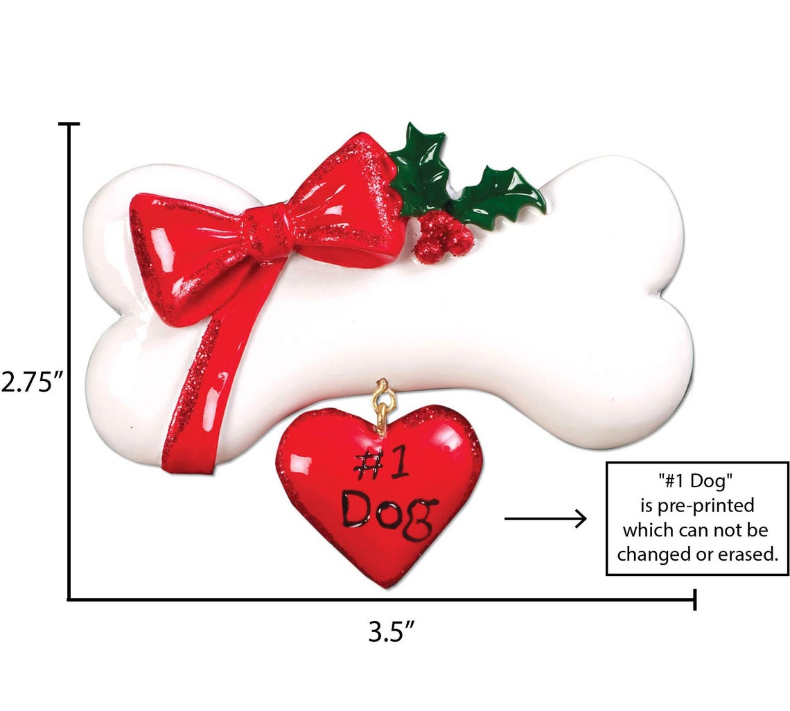 Personalized Dog Bone Ornament Dog Christmas Ornament Custom Etsy