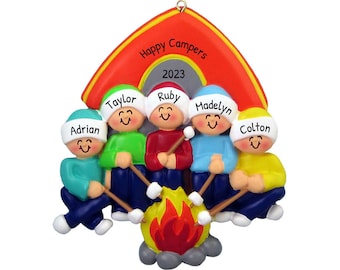 Personalized Family Ornament 2023 - Camping Ornament 2023 Family of 5 Camping Ornaments Camp Ornament - Free Customization