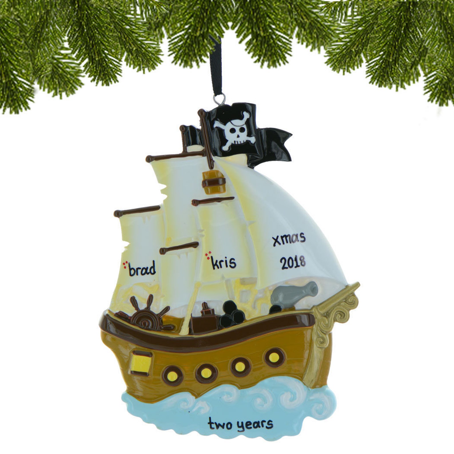 Personalized Pirate Ornament Pirate Christmas Ornaments Etsy