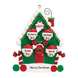Personalized Family Ornament 2023 - Candy Cane New House Ornaments Family of 4 Candy Cane Ornament - Free Customization